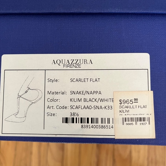 Aquazzurra Leather snake-print Scarlet Flat - Picture 12 of 14